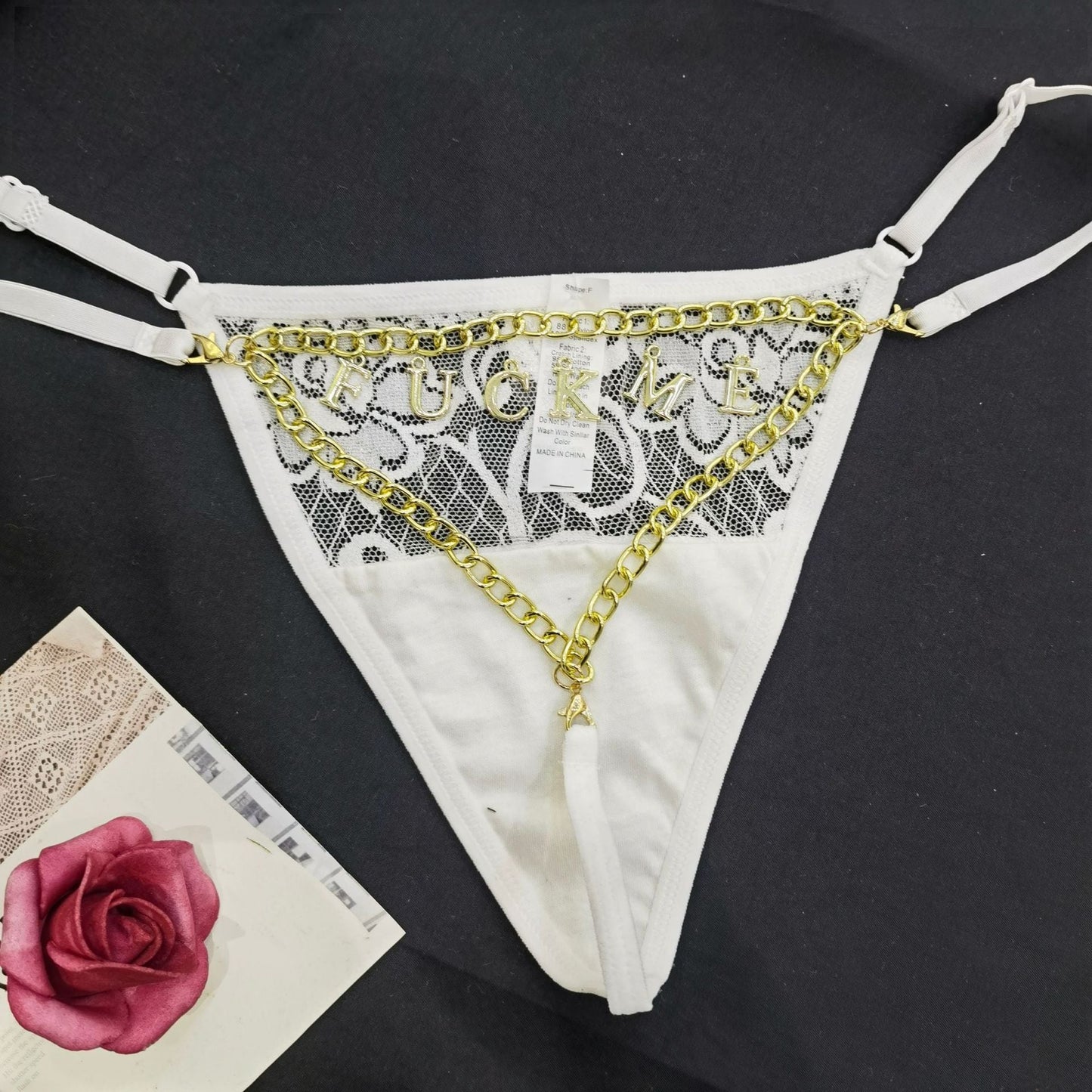 Adjustable pendant chain letter temptation thong - Feel&Astra®