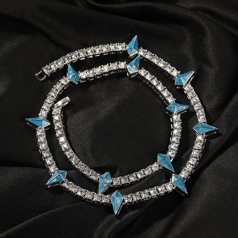 18-22 Inch Tennis Chain for man- Black Panther Necklace spiked choker，Hip hop Metal punk style glow-in-the-dark cubic zirconia necklace - Feel&Astra®