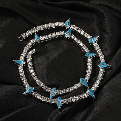 18-22 Inch Tennis Chain for man- Black Panther Necklace spiked choker，Hip hop Metal punk style glow-in-the-dark cubic zirconia necklace - Feel&Astra®