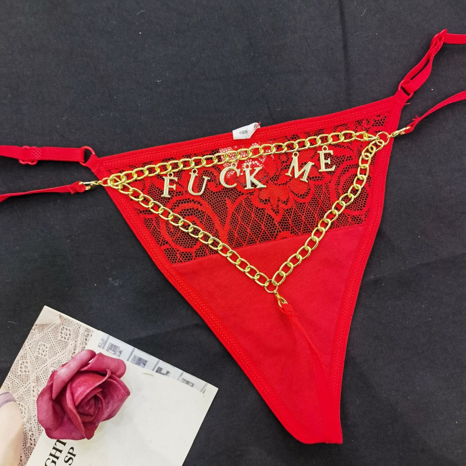 Adjustable pendant chain letter temptation thong - Feel&Astra®